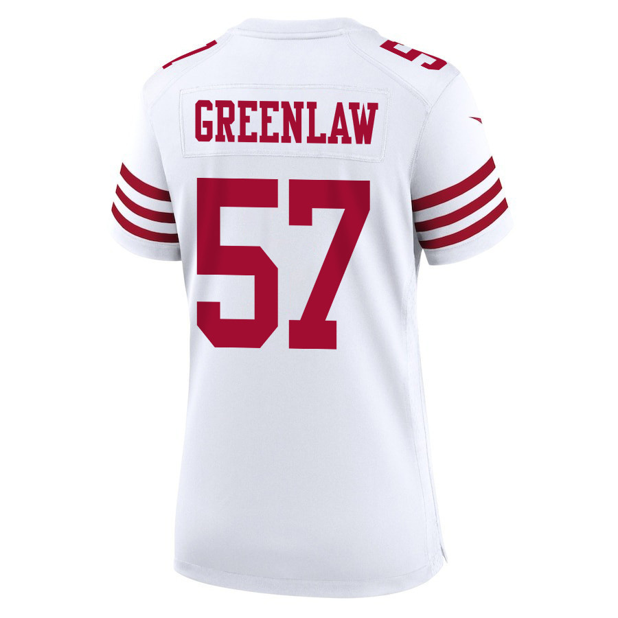 Dre Greenlaw 57 San Francisco 49ers Super Bowl LVIII Patch Game Women Jersey - White
