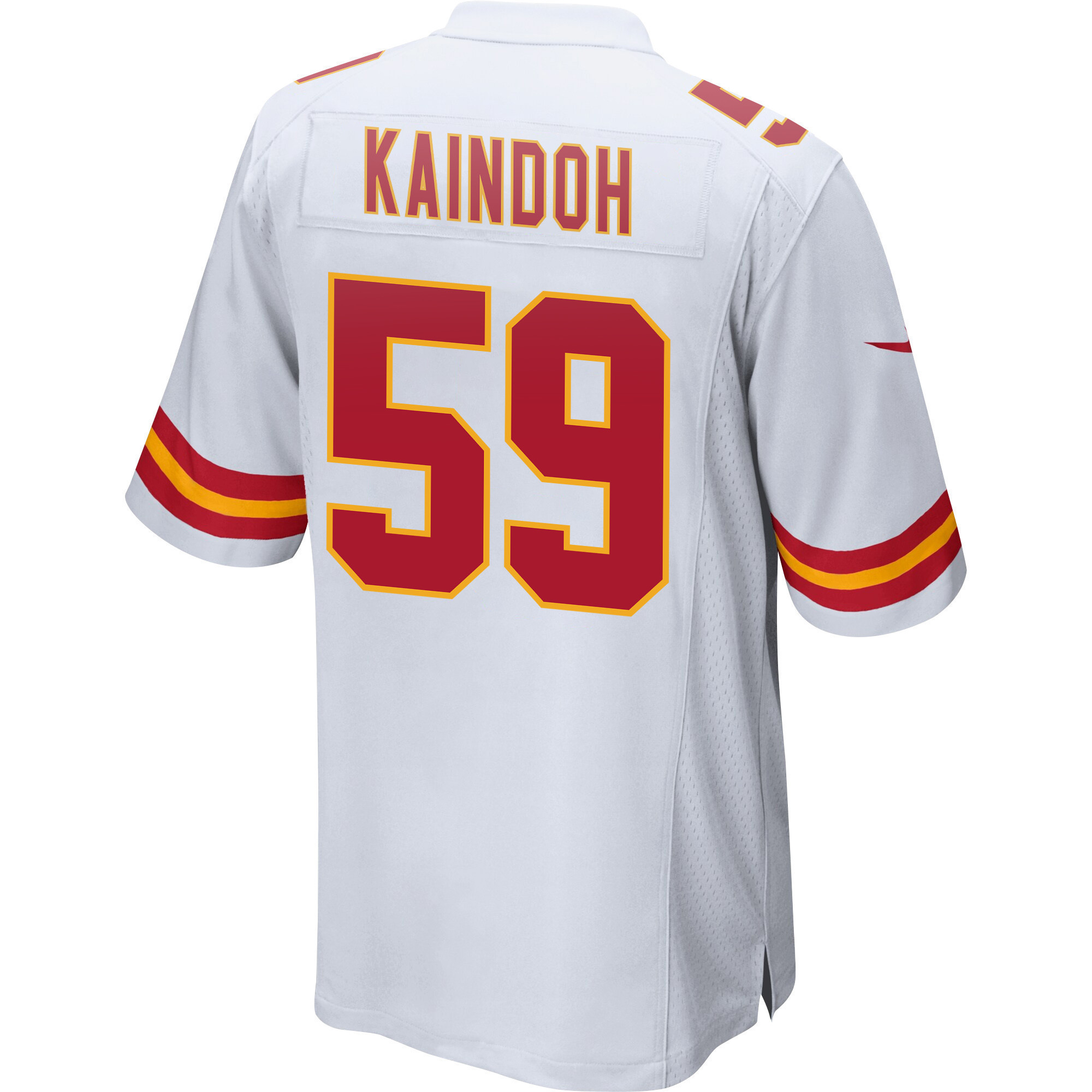 Joshua Kaindoh 59 Kansas City Chiefs Super Bowl LVII Champions Men Game Jersey - White