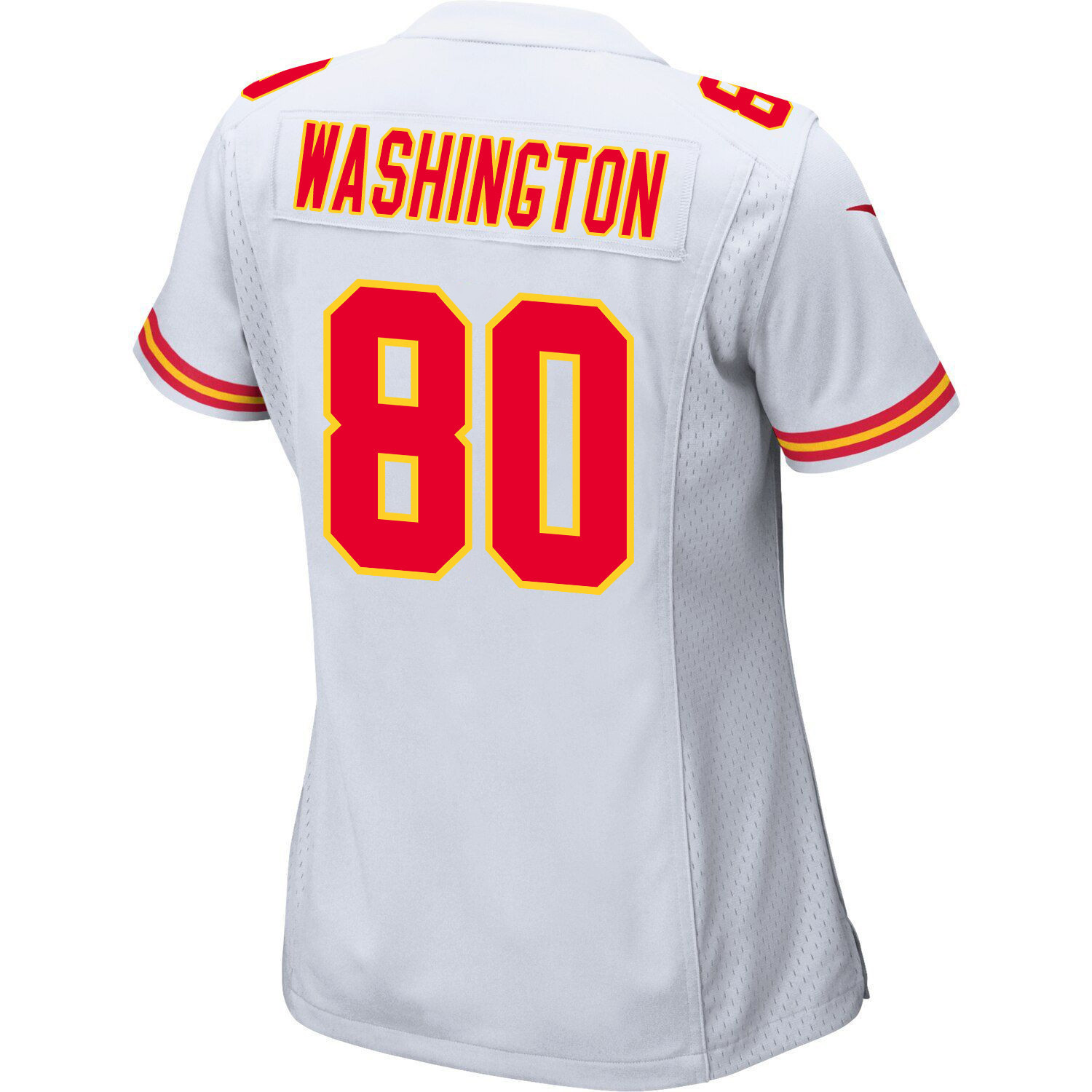 Montrell Washington 80 Kansas City Chiefs Super Bowl LVIII Patch Game Women Jersey - White