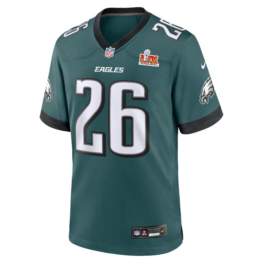 Saquon Barkley #26 Philadelphia Eagles Super Bowl LIX Jersey - Men's - Midnight Green