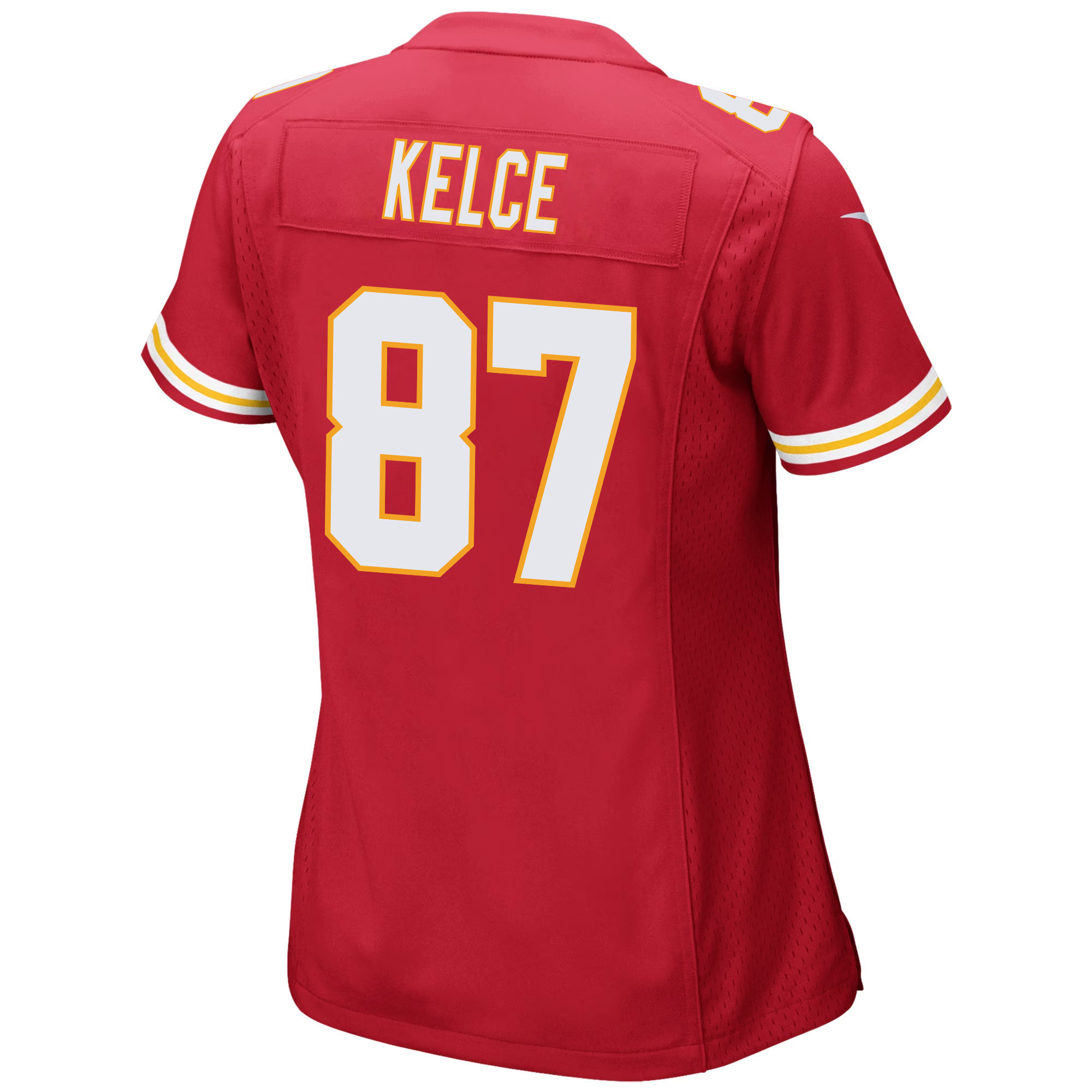 Travis Kelce 87 Kansas City Chiefs Super Bowl LVII Champions 3 Stars Women Game Jersey - Red