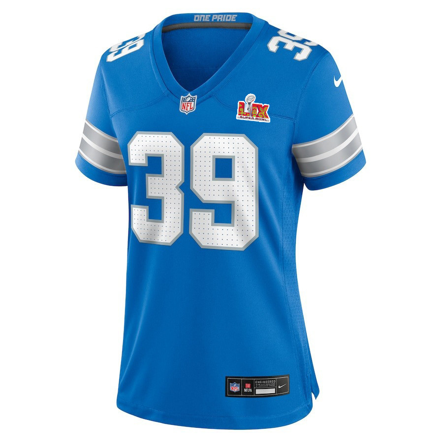 Jake Bates #39 Detroit Lions Super Bowl LIX Women's Jersey - Blue