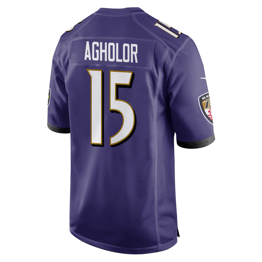 Nelson Agholor 15 Baltimore Ravens Super Bowl LIX New Orleans Patch Game Men Jersey - Purple