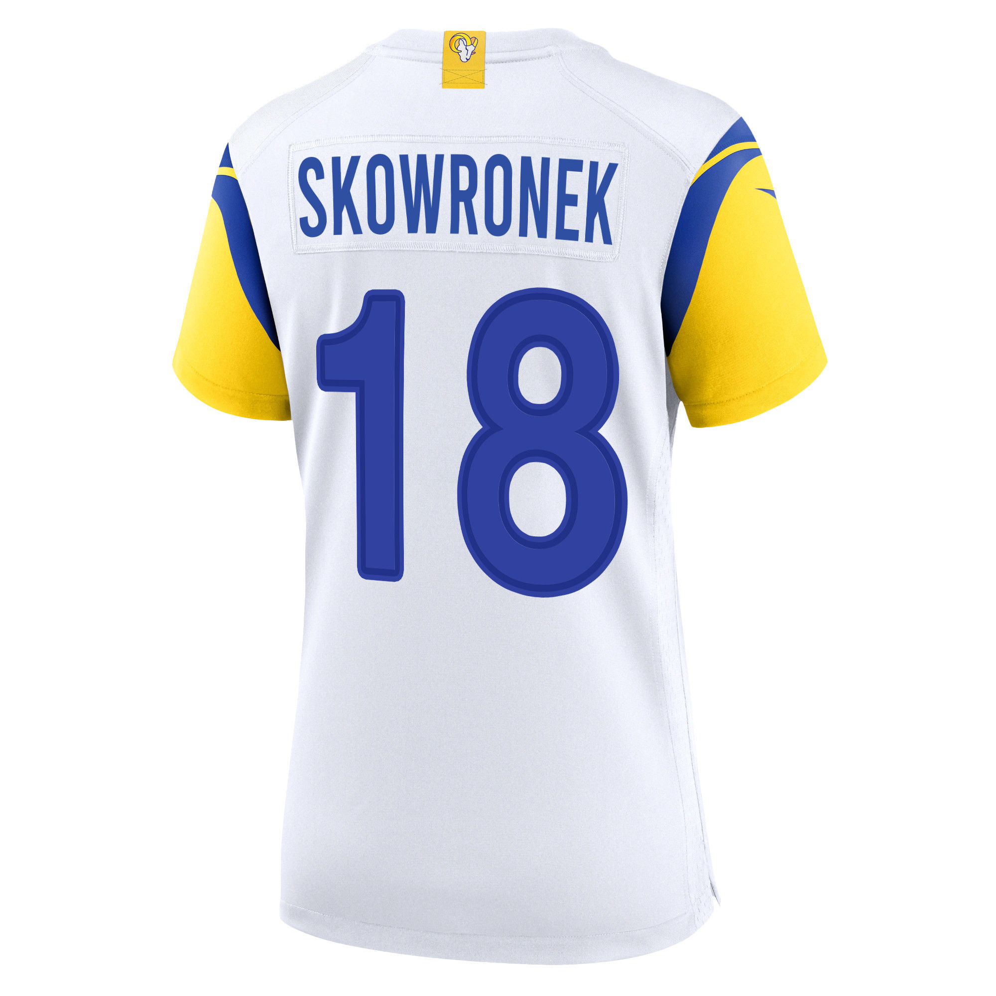Super Bowl LVI Champions Los Angeles Rams Ben Skowronek 18 White Women's Jersey Jersey