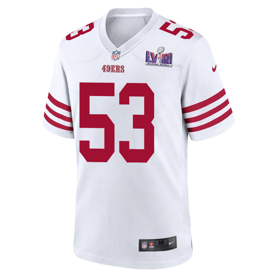 Dee Winters 53 San Francisco 49ers Super Bowl LVIII Patch Game Men Jersey - White