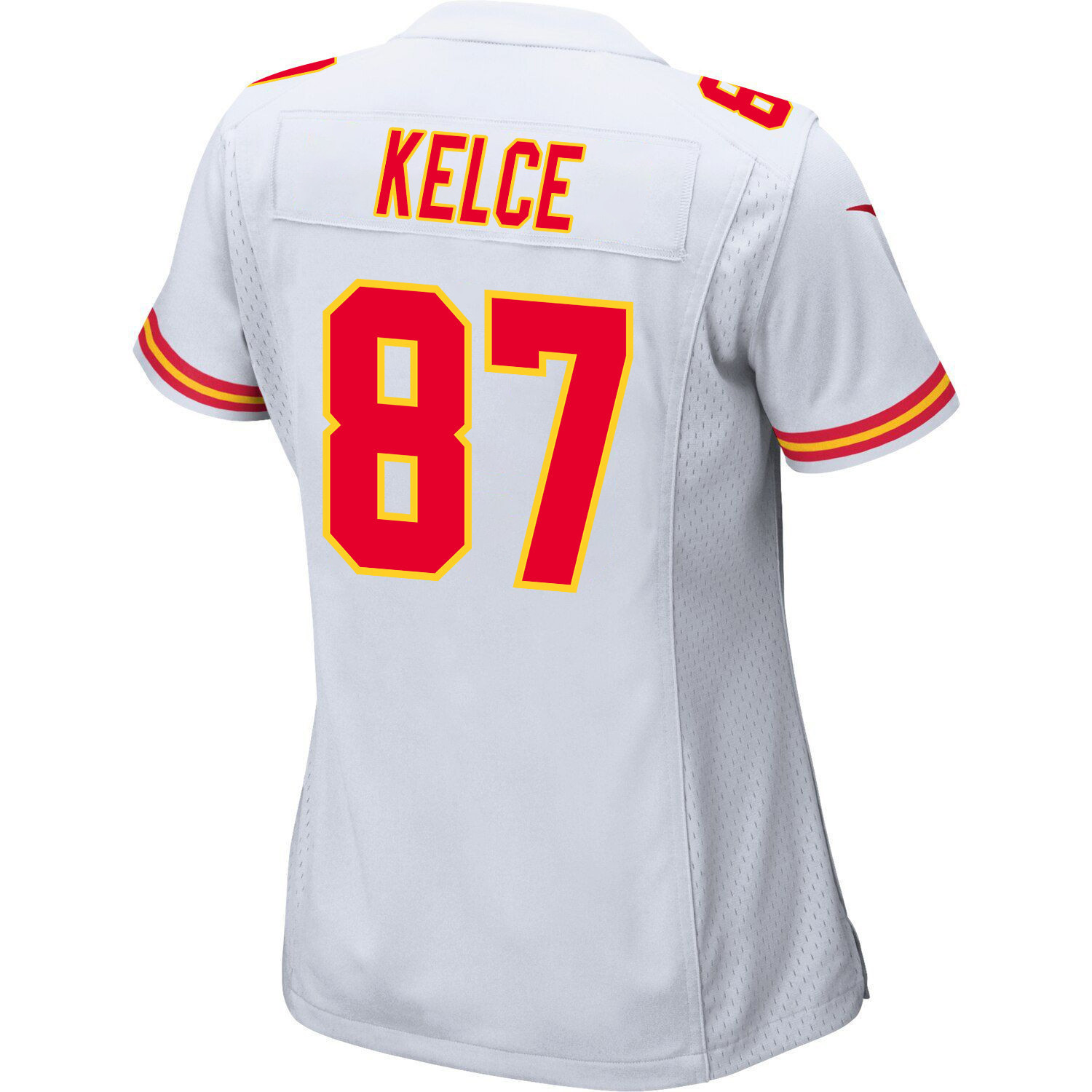 Travis Kelce 87 Kansas City Chiefs Super Bowl LVIII Patch Game Women Jersey - White