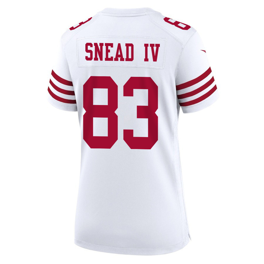 Willie Snead IV 83 San Francisco 49ers Super Bowl LVIII Patch Game Women Jersey - White