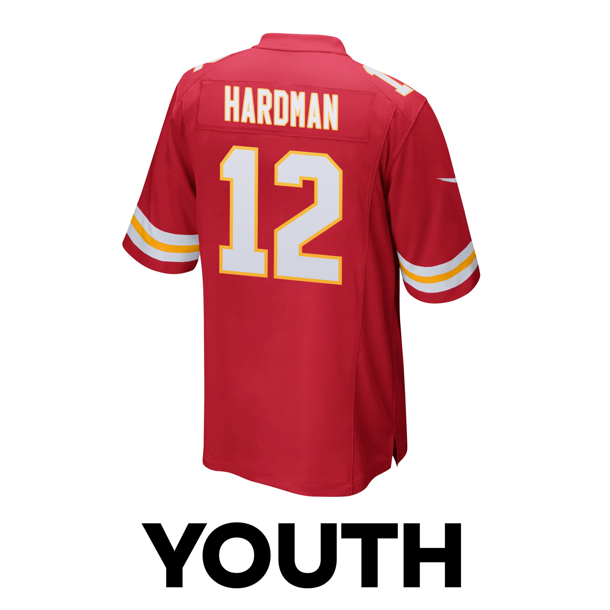Mecole Hardman 12 Kansas City Chiefs Super Bowl LVIII Patch Game YOUTH Jersey - Red