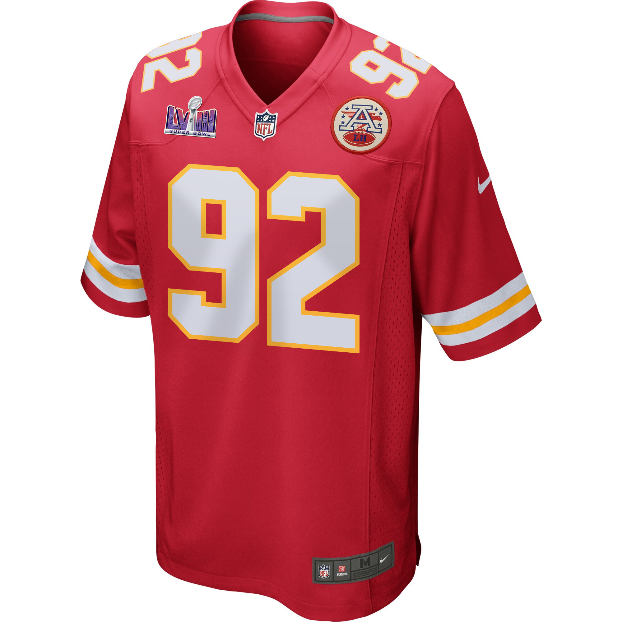 Neil Farrell 92 Kansas City Chiefs Super Bowl LVIII Patch Game Men Jersey - Red