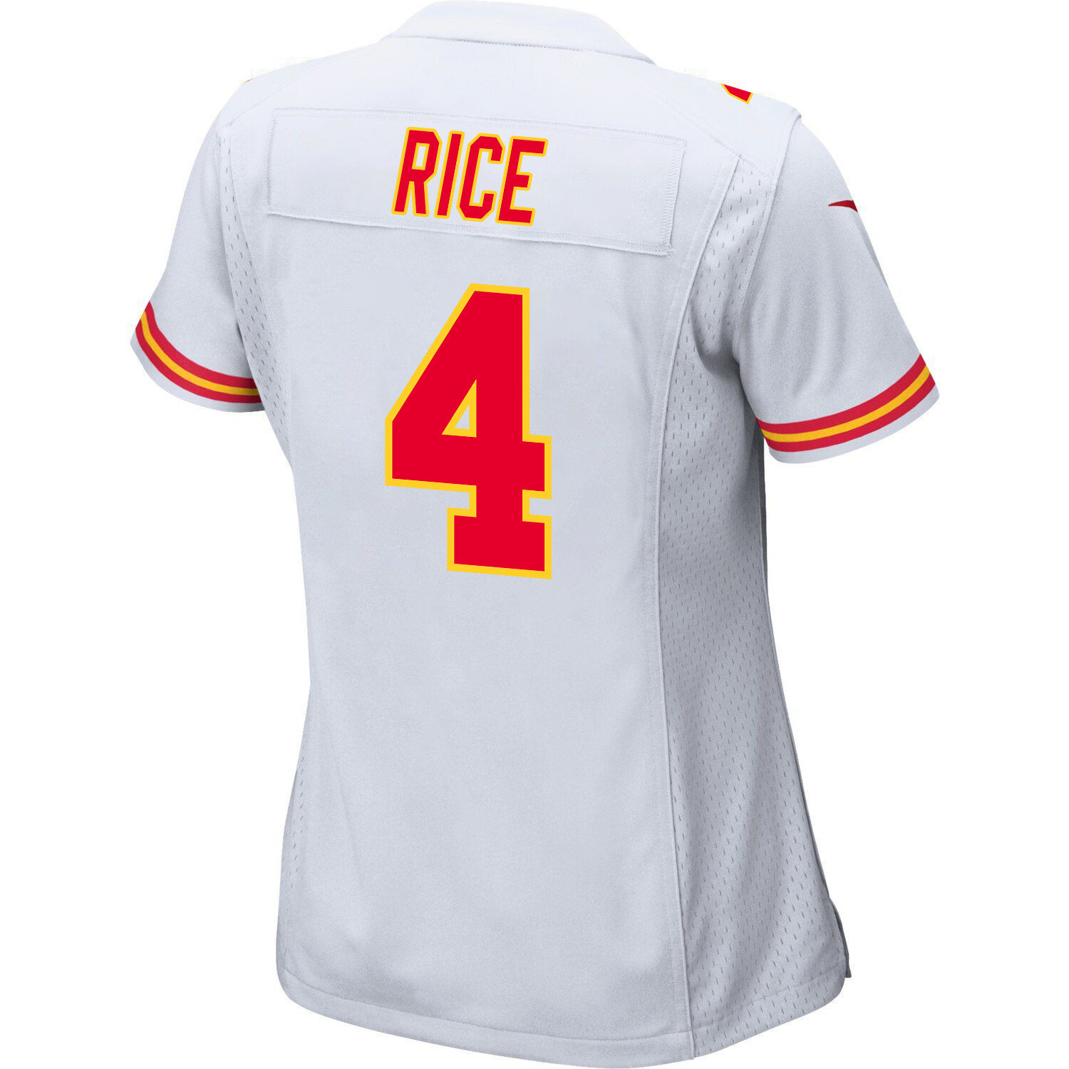 Rashee Rice 4 Kansas City Chiefs Super Bowl LVIII Patch Game Women Jersey - White