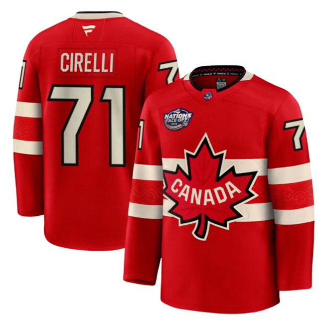 Canada #71 Anthony Cirelli Red 2025 4 Nations Face-Off Premium Stitched Jersey