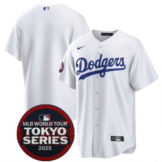 Los Angeles Dodgers White 2025 World Tour Tokyo Series Home Stitched Custom Baseball Jersey