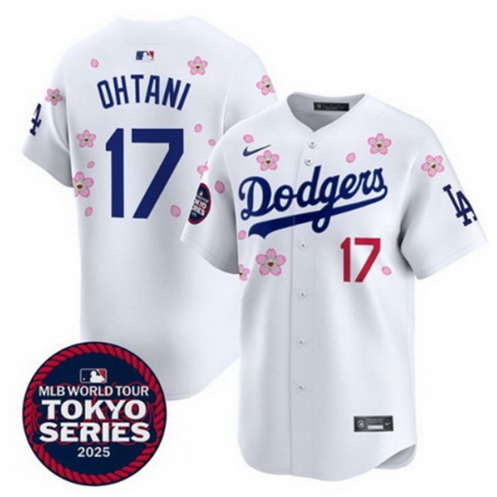 Los Angeles Dodgers 17 Shohei Ohtani White 2025 Tokyo Series Limited Stitched Baseball Jersey