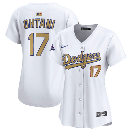 Women's Los Angeles Dodgers Shohei Ohtani White 2025 Gold Collection Limited Jersey
