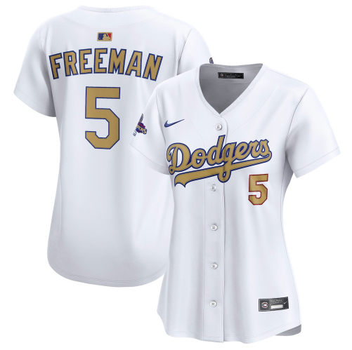 Women's Los Angeles Dodgers Freddie Freeman White 2025 Gold Collection Limited Jersey