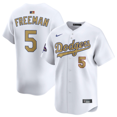 Los Angeles Dodgers Freddie Freeman White 2025 Gold Collection Limited Jersey