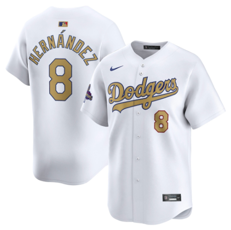Los Angeles Dodgers Enrique Hernández White 2025 Gold Collection Limited Jersey