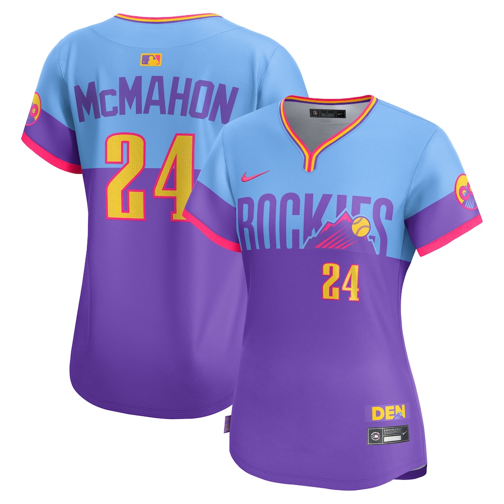 Women's Colorado Rockies Ryan McMahon Nike Purple Light Blue 2025 City Connect Limited Player Jersey