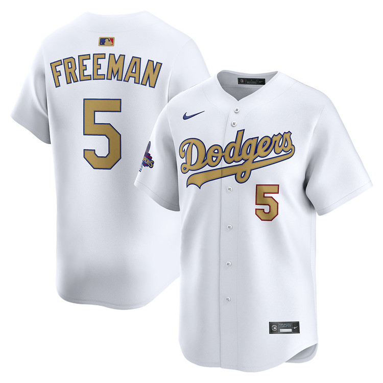 Freddie Freeman Los Angeles Dodgers Home 2025 Gold Collection Limited Jersey
