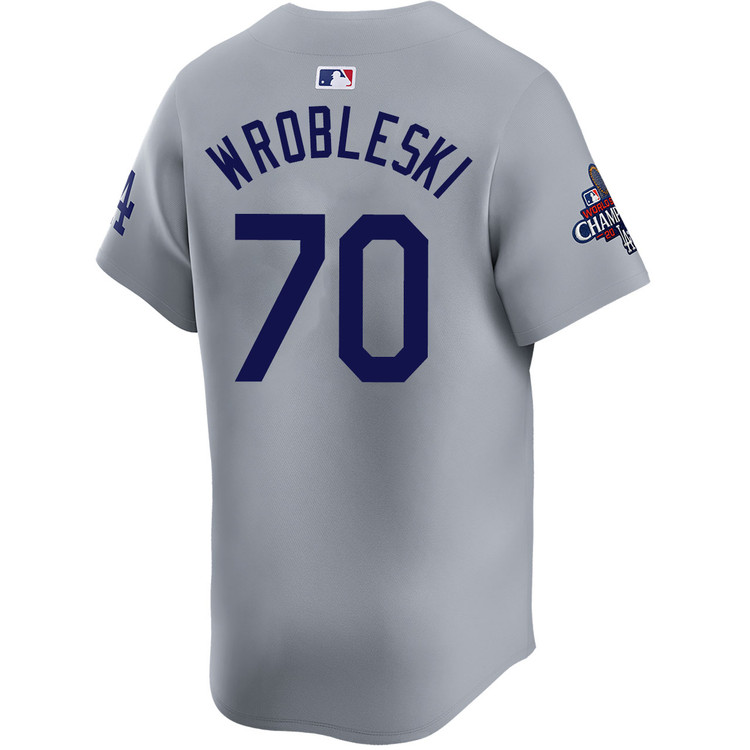 Justin Wrobleski Los Angeles Dodgers Alternate Road Limited World Series Champions Jersey