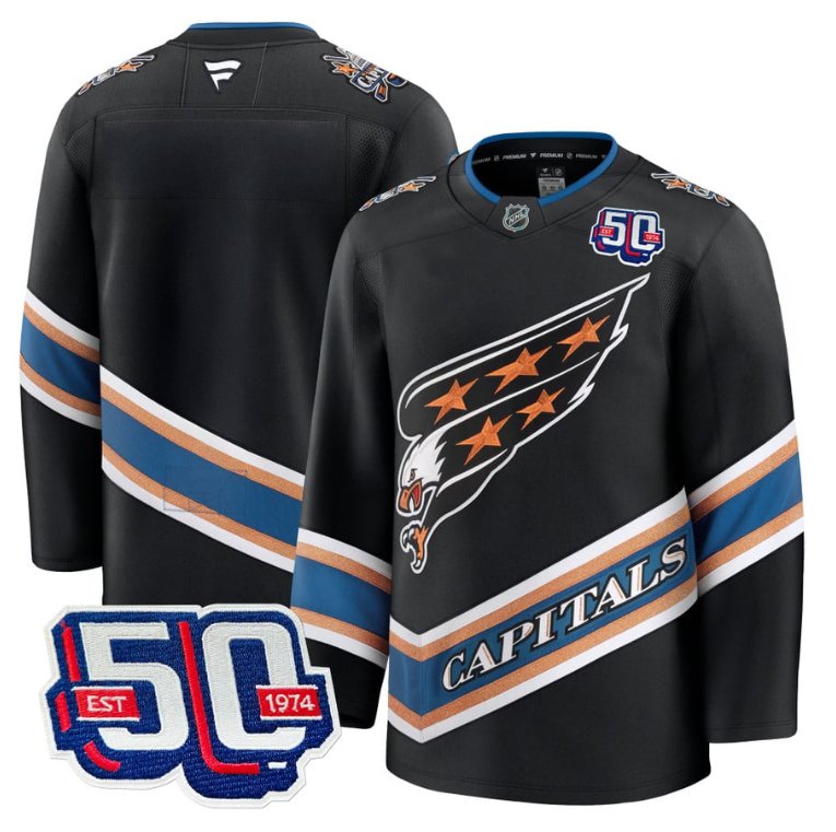 Men Team Jersey Washington Capitals 50th Anniversary Stitched Screaming Eagle