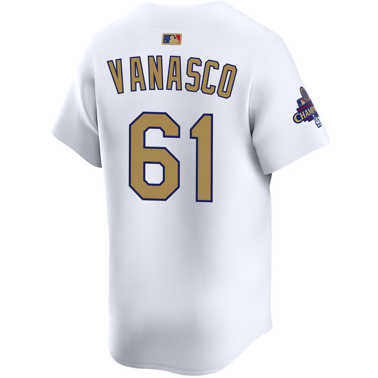 Ricky Vanasco Los Angeles Dodgers Home 2025 Gold Collection Limited Jersey
