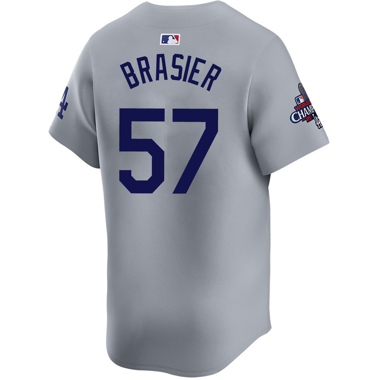 Ryan Brasier Los Angeles Dodgers Alternate Road Limited World Series Champions Jersey