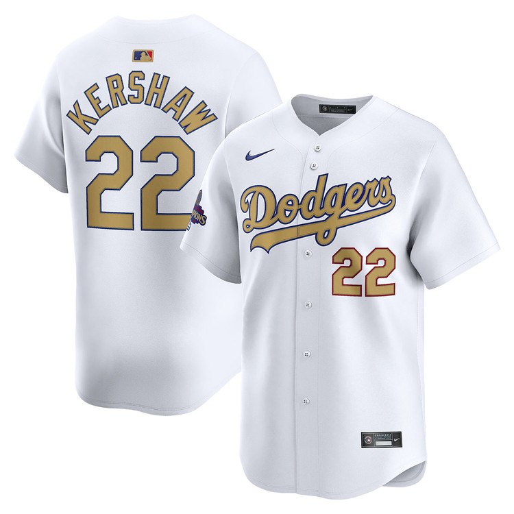Clayton Kershaw Los Angeles Dodgers Home 2025 Gold Collection Limited Jersey