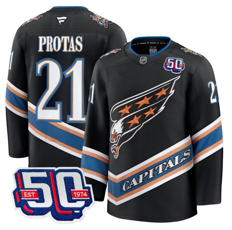 Men Aliaksei Protas Jersey #21 Washington Capitals 50th Stitched Screaming Eagle