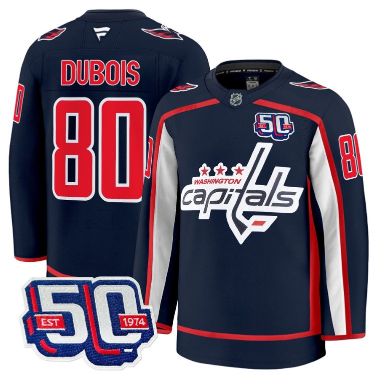 Men Pierre Dubois Jersey #80 Washington Capitals 50th Anniversary Stitched Navy