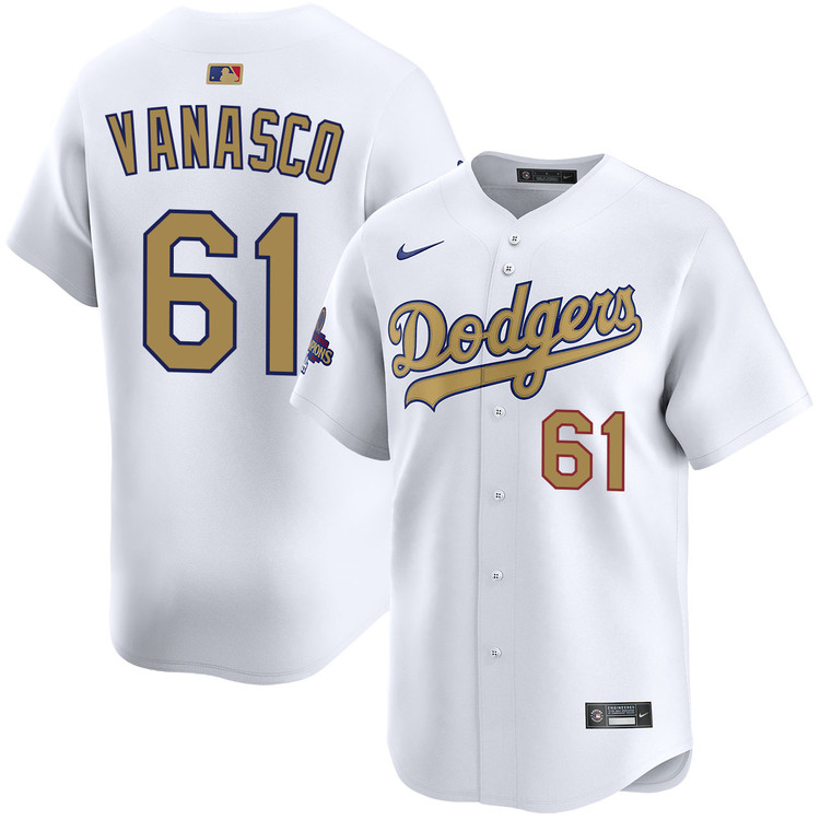 Ricky Vanasco Los Angeles Dodgers Home 2025 Gold Collection Limited Jersey