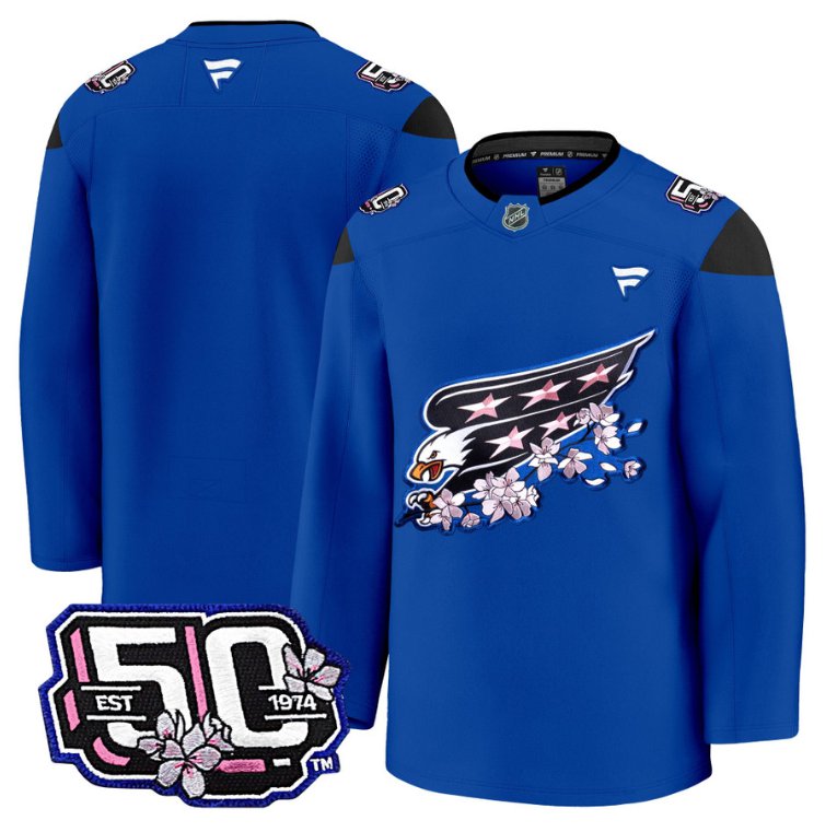 Men Team Jersey Washington Capitals 50th Anniversary Stitched Cherry Blossom