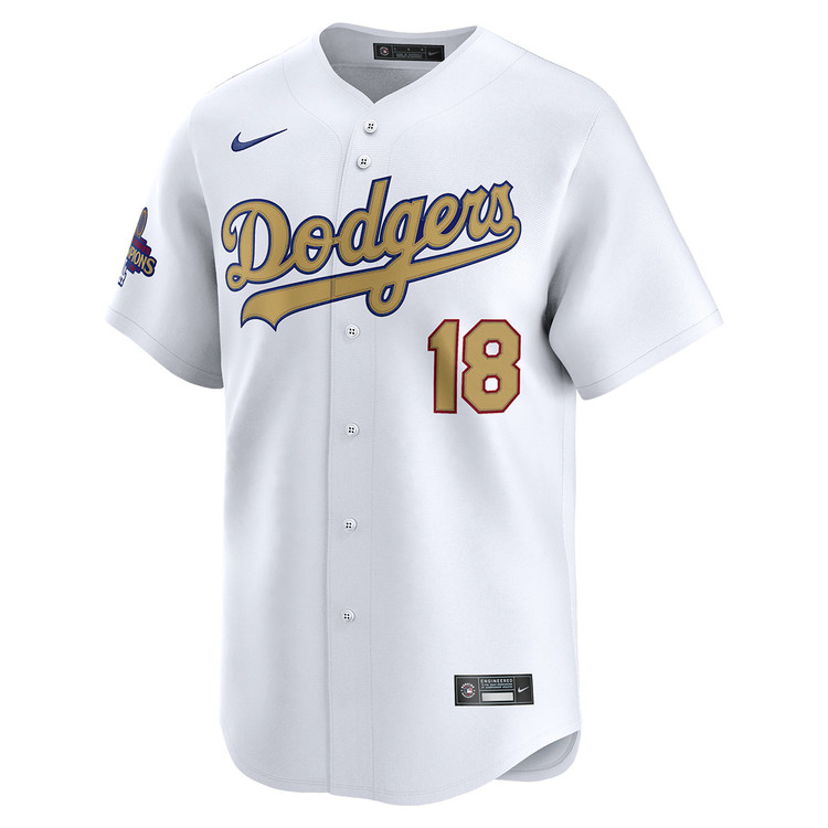 Yoshinobu Yamamoto Los Angeles Dodgers Home 2025 Gold Collection Limited Jersey
