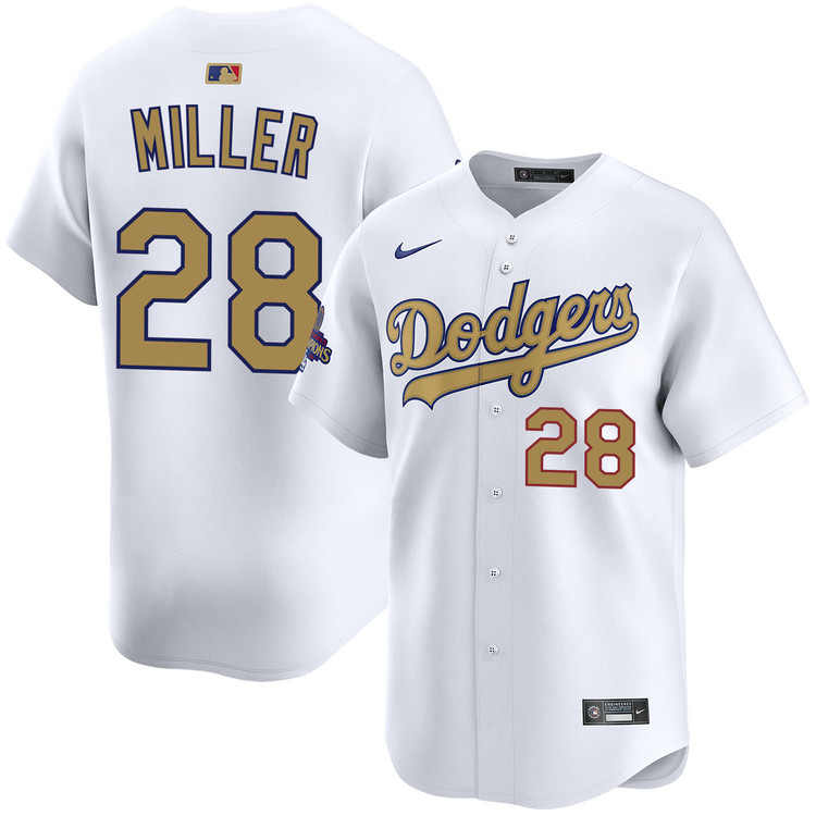 Bobby Miller Los Angeles Dodgers Home 2025 Gold Collection Limited Jersey