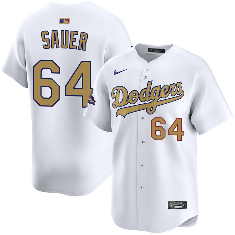 Matt Sauer Los Angeles Dodgers Home 2025 Gold Collection Limited Jersey