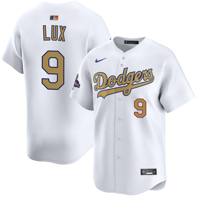 Gavin Lux Los Angeles Dodgers Home 2025 Gold Collection Limited Jersey