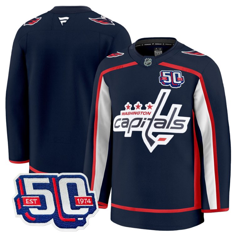Men Team Jersey Washington Capitals 50th Anniversary Stitched Navy