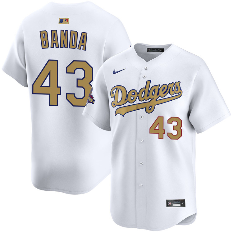 Anthony Banda Los Angeles Dodgers Home 2025 Gold Collection Limited Jersey