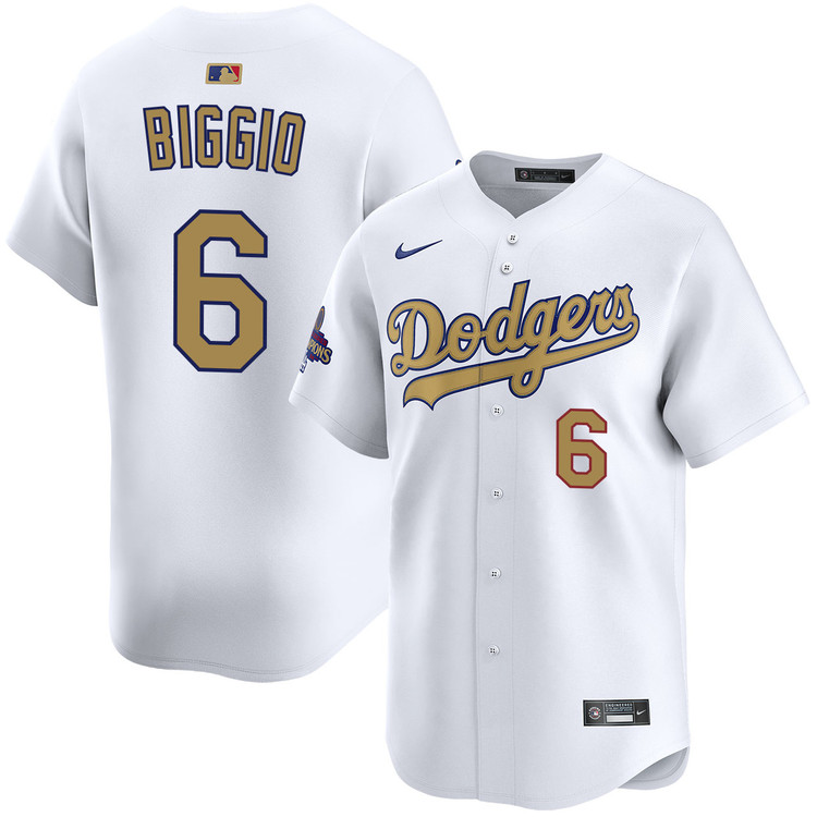 Cavan Biggio Los Angeles Dodgers Home 2025 Gold Collection Limited Jersey