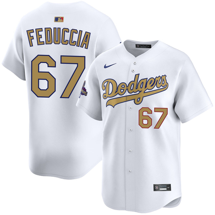 Hunter Feduccia Los Angeles Dodgers Home 2025 Gold Collection Limited Jersey