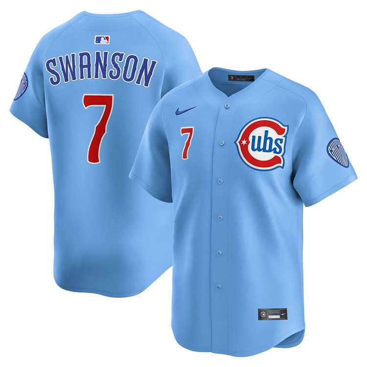Dansby Swanson Chicago Cubs Youth Blues Alternate Limited Jersey
