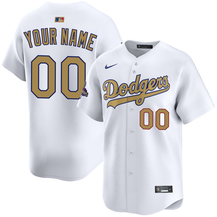 Los Angeles Dodgers Personalized Home 2025 Gold Collection Limited Jersey