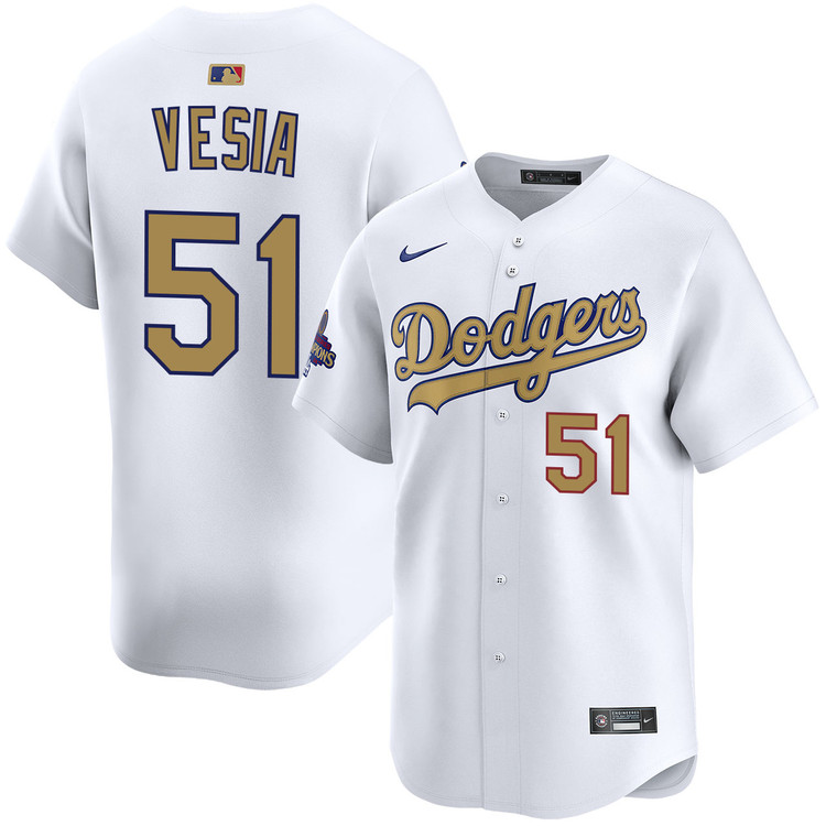 Alex Vesia Los Angeles Dodgers Home 2025 Gold Collection Limited Jersey
