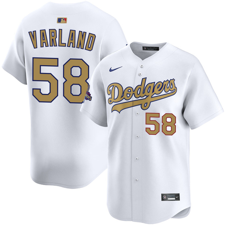 Gus Varland Los Angeles Dodgers Home 2025 Gold Collection Limited Jersey