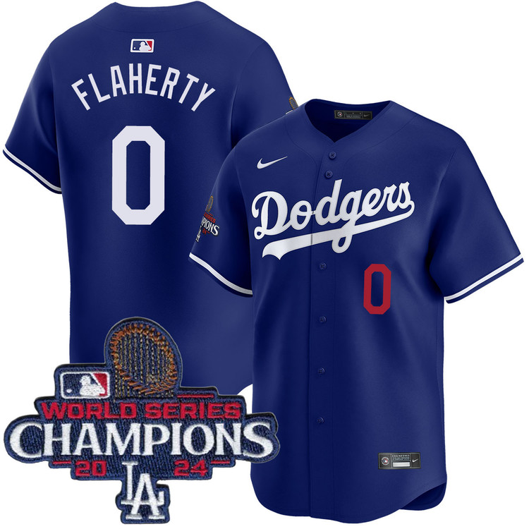 Jack Flaherty Los Angeles Dodgers Alternate Royal Limited World Series Champions Jersey