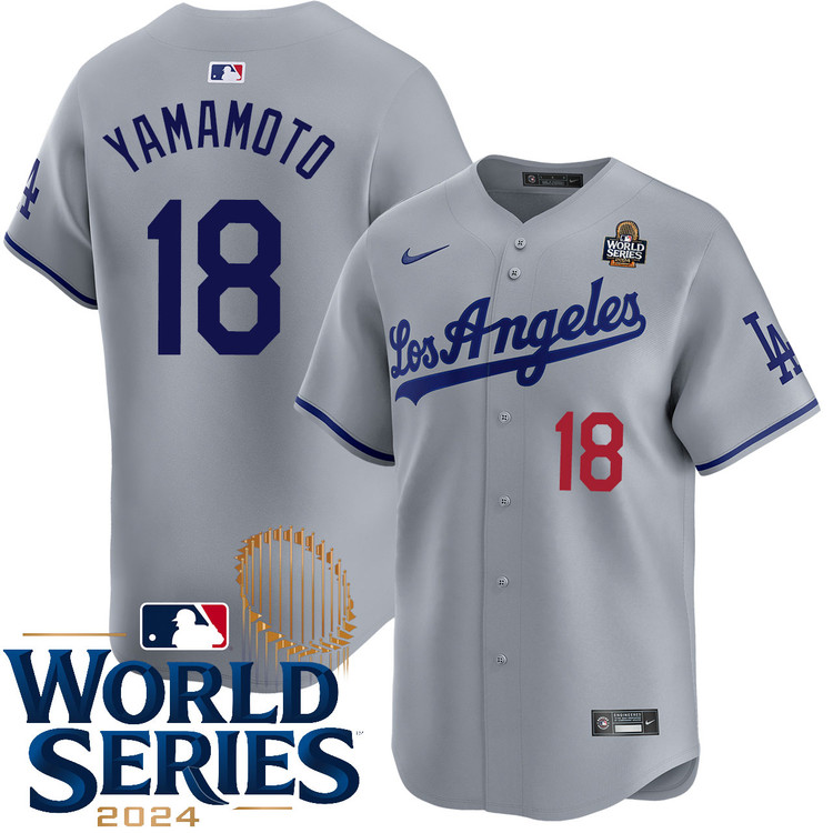 Yoshinobu Yamamoto Los Angeles Dodgers Road Limited World Series Jersey