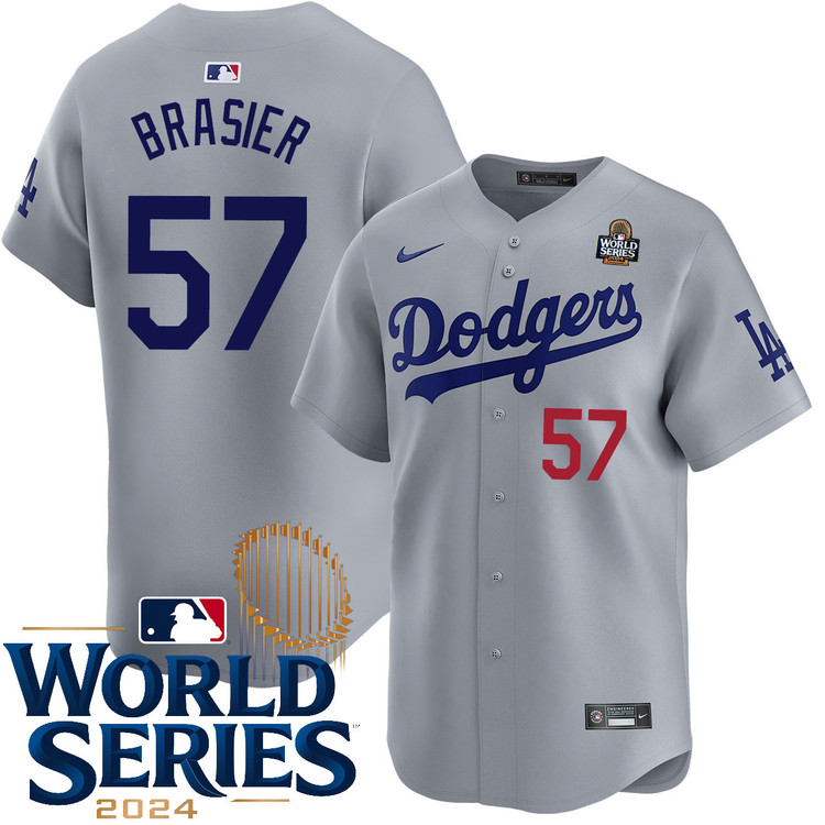 Ryan Brasier Los Angeles Dodgers Alternate Road Limited World Series Jersey