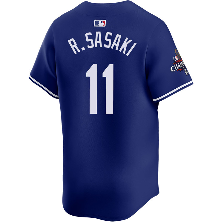Roki Sasaki Los Angeles Dodgers Alternate Royal Limited World Series Champions Jersey