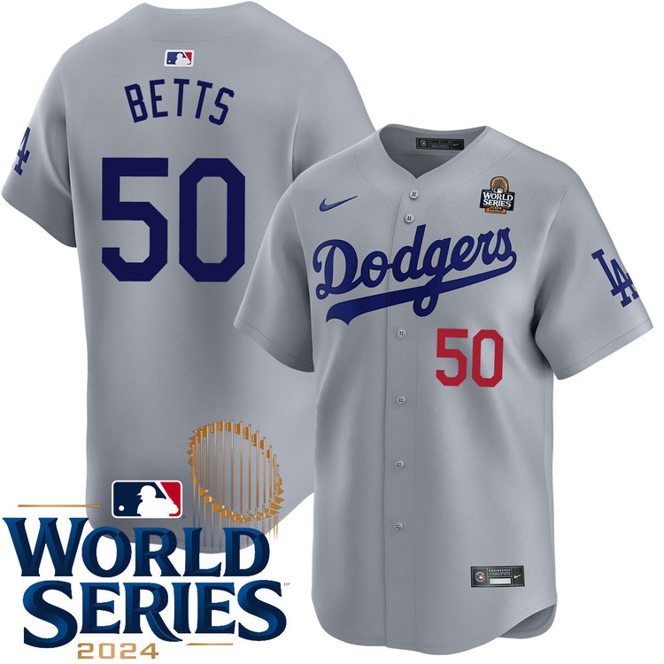 Mookie Betts Los Angeles Dodgers Alternate Road Limited World Series Jersey