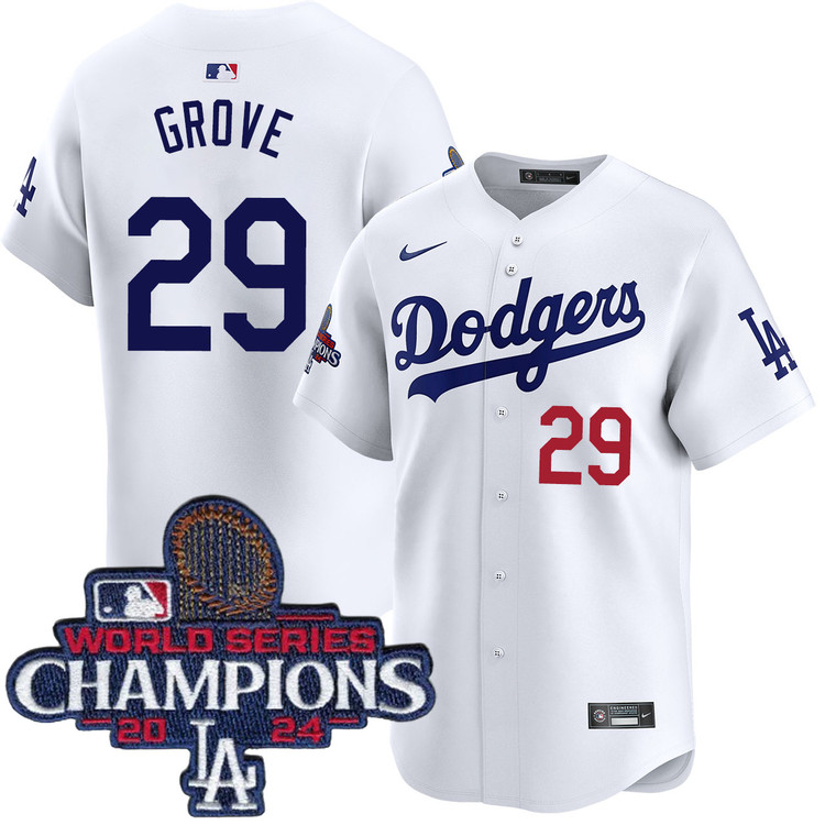 Michael Grove Los Angeles Dodgers Home Limited World Series Champions Jersey